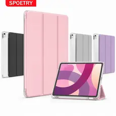 SPOETRY Capa de Proteção para tablets iPad/Air Design Transparente Resistente a Quedas e Suporte Tri-Fold Dobrável
