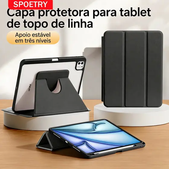 Capa Com Rotação De 360° Para IPad Air 11 13 M2 Pro M4 Air 4 5 10.9 IPad 8 9 10ª Geração Mini 6 Com Suporte Para Tablet