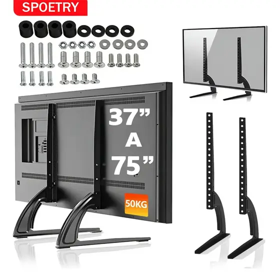 SPOETRY Suporte TV Lorben Base Mesa Rack 37 a 75 Polegadas Suporta até 50kg