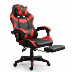 Cadeira gamer Ergonômica Reclinável Altura Ajustável Reclina Couro Sintético Giratória