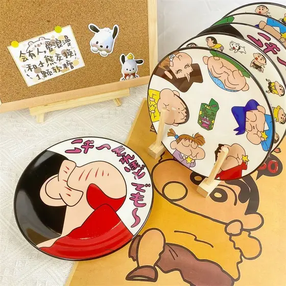 Crayon Shin-Chan talheres Kazama dos desenhos animados conjunto de talheres micro-ondas casal tigela Super bonito prato