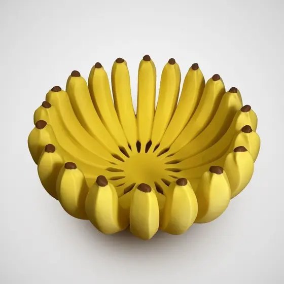 Bandeja de frutas bandeja de armazenamento caixa de armazenamento de artigos diversos impressão 3D bandeja de Banana orn