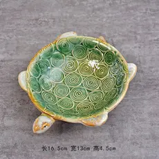Alta temperatura cerâmica Underglaze cor placa de frutas pequeno pote tartaruga decoração ornamentos artesanato criativo