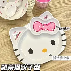 Criativo dos desenhos animados bonito prato de jantar gato menina grade bolinhos lanches prato frutas utensílios de mesa