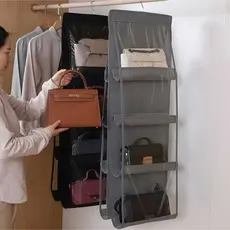 8 ou 6 Bolsas Organizador de Bolsa Multiuso Guarda Roupa Cabide Pendurar Protege de Poeira
