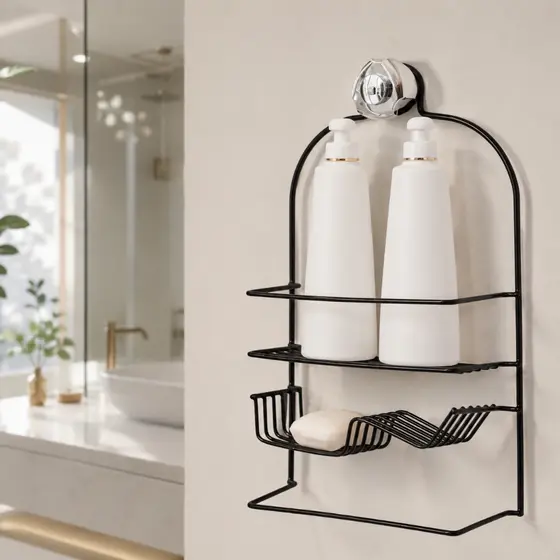 Porta Shampoo com Prateleiras e Saboneteira