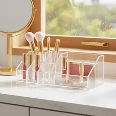 Organizador de Maquiagem Multiuso para Cosméticos, Pincéis e Acessórios de Beleza