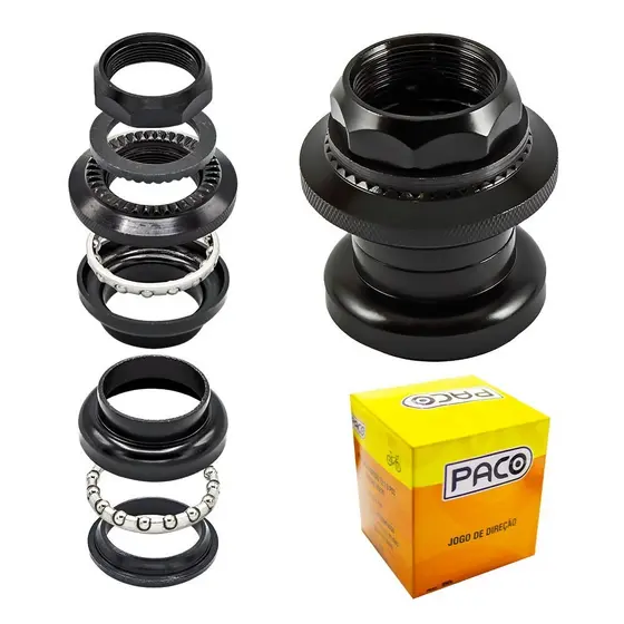Movimento de Direção Paco Standard Rosca 22.2 - 8 pecas c/ trava preto