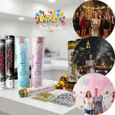 Lança Confete Prata Dourado Rosa Azul –Chuva de Prata Metalizado Para Festa, Casamento, Formatura Ou Chá Revelação