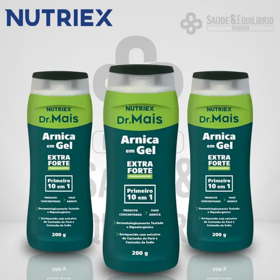 Gel de Arnica Dr Mais Nutriex  Extra Forte Massageador Alívio Muscular Musculo adulto idoso 200g
