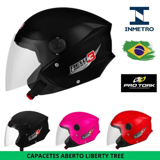 Capacete Aberto Pro Tork New Liberty 3 Three Com Viseira CRISTAL