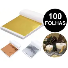 100 Folhas de Ouro Gold Rose Prata Artesanato Velas Aromáticas Decoração Parede 9x9cm