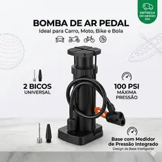 Bomba Encher Pneu Manual Bicicleta Bola Moto Bike Carro