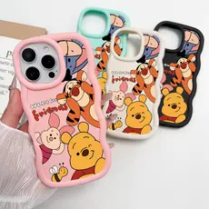 Macaron Cor Caso Para iPhone 13 12 11 16 Ar 17 15 14 Pro Max XR 17Air Xs Silicone Capa De Telefone Winne Pooh BBC