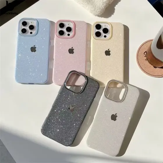Bling Tira Glitter Caso Para iPhone 13 11 XR 17 Pro Max Ar 16 15 14 12 11Pro Xs Metal Logotipo Macio BBC