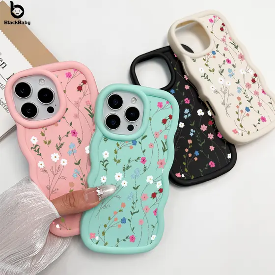 SoftCase Para iPhone 13 12 11 16 17 15 14 Pro Max XR 17Air Macaron Cor Caso De Telefone Móvel Muitas Flores BBC
