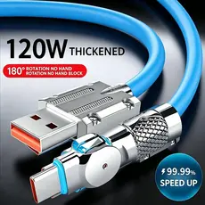 Cabo Para Micro USB Tipo C iOS 180 ° Rotação De Carregamento Rápido 1.2M-BBC