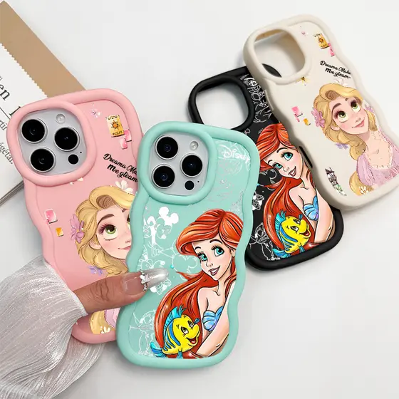Capa Para iPhone 13 12 11 16 Ar 17 15 14 Pro Max XR XSMax Macaron Cor Silicone De Telefone Linda Princesa BBC