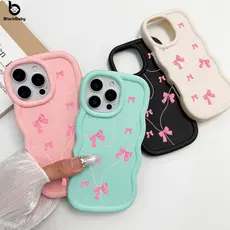 Capa Para iPhone 13 12 11 16 Ar 17 15 14 Pro Max XR17Air Xs Macaron Cor Silicone De Telefone Arco Rosa BBC