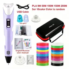 Caneta Mágica De Impressão 3D Grátis 10M DIY PLA Filament Design Brinquedo Presente De Aniversário Criança Tela ABS