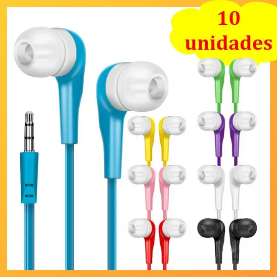 🔥 Stereo Headphone 1/2/3/4/5/10 unidades Fone De Ouvido Com Fio Colorido Fone P2 Para Lembrancinhas