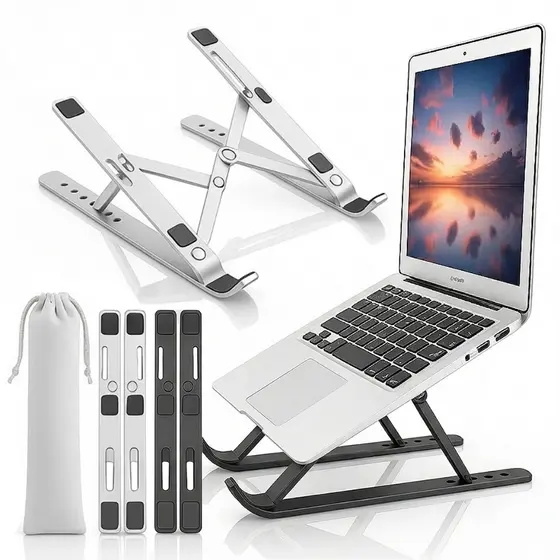 Suporte Ergonômico Dobrável De Alumínio Para Laptop , Tablet E Macbook