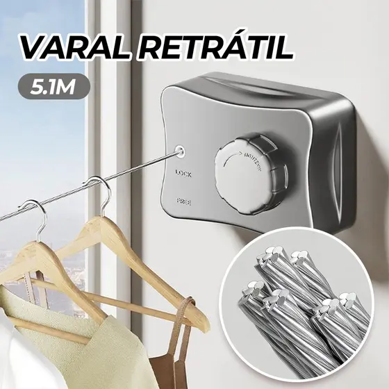 Linha De Secagem De Roupas Retrátil Invisível Para Varanda , Banheiro E Lavanderia