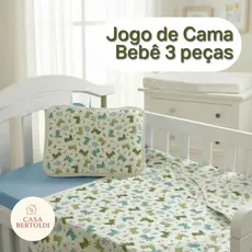 Jogo de lençol Berço Padrão Americano 3 pças Bebê 100% Algodão Estampado