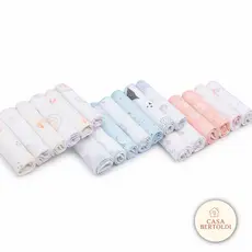 Paninho Boca Bebê Soft Algodão Menino Menina Neutro Fralda Estampada Enxoval RN Infantil 28 x 28cm