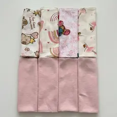 Kit 8 Pano Boca Bebê Fraldinha Toalha 100% Algodão Macio Estampado Sortido Enxoval Menino Menina Ros