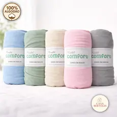 Kit 2 e 3 lençóis Adulto Cama Solteiro Casal Queen King Lençol Elástico 100% Algodão Malha Macia Cor