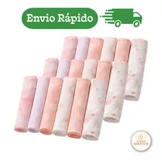 Kit 24 Pano Boca Bebê Soft 100% Algodão Menino Menina Neutro Paninho RN Fralda enxoval Macio