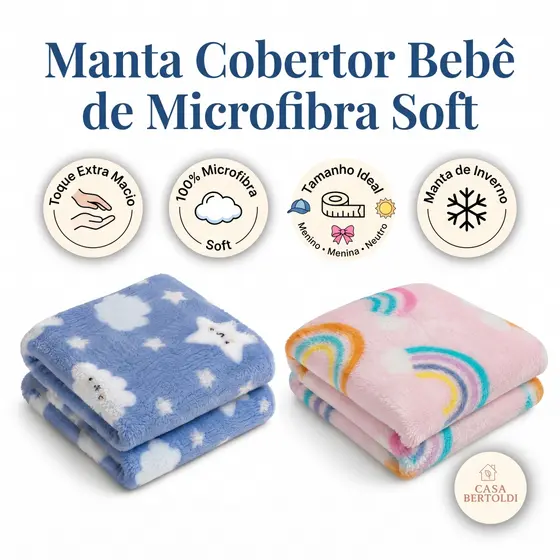 Manta Cobertor Bebê Estampada Microfibra Soft Naninha Menino Menina Infantil Inverno Coberta Macio