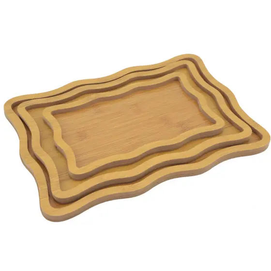 Kit 3 Bandejas Retangulares MDF Borda Ondulada para Decoração *** QUEIMA DE ESTOQUE*** !!!!!