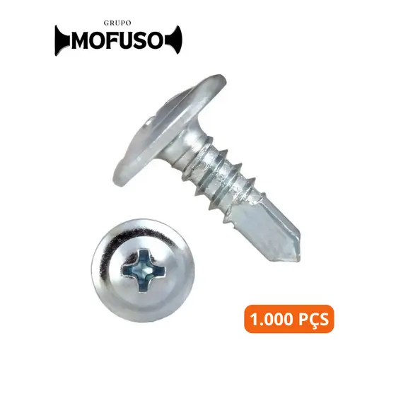 Parafuso Autobrocante Flangeado 4,2x13mm Perfil Metal Kit