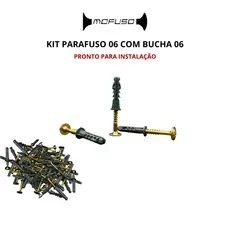 Kit Parafuso e Bucha 06 Já Acoplado Flangeado Phillips Fixação Gesso Drywall Alvenaria Construção Civil
