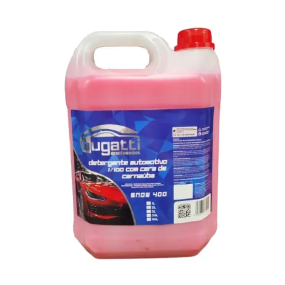 Shampoo Com Cera de Carnaúba Concentrado para Lavagem de Carro e Moto Shampoo Automotivo Bugatti 5L