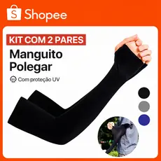 Kit 1 ou 2 Pares Manguito Proteção Solar UV Fina Braço Seda Masculina Feminina Respirável 40cm