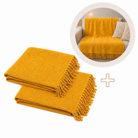 Kit 2 Mantas Para Sofá Cama 210x120 Decorativas  Algodão Capa Protetora