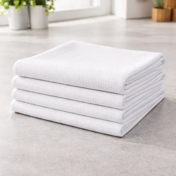 Kit Pano de Chão Grande 100% Algodão  Branco Alvejado Saco Duplo