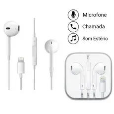 Fone com Fio iPhone| 4 Unidades Conector lightning + Microfone HD
