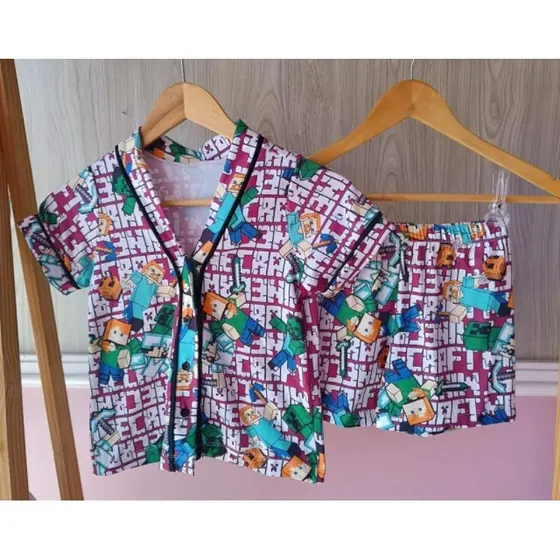 Pijama Americano Infantil Masculino Minecraft