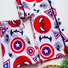 Pijama Infantil Masculino Homem Aranha e Capitão América , em Suede Premium