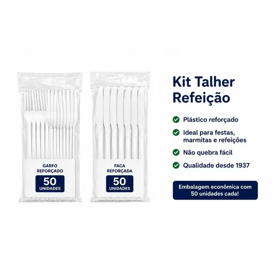 Garfo e Faca Descartável(EXTRA FORTE) 100 E 200Unidades , talheres Plásticos para Festa