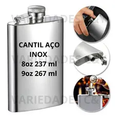 Cantil de Bolso Inox Elegante Ideal para Whisky Amigo Viagem Compacto