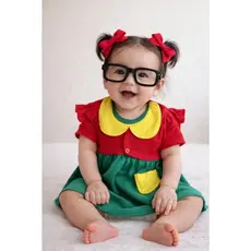 Fantasia Vestido Chiquinha Chaves Kiko Infantil Bebê Turma do Chaves Mesversário Festa Temática