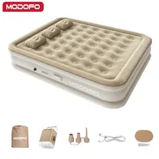MODOFO Colchão Inflável King 3 Pessoas Extra Grande 200x180x40CM Com Bomba Recarregável