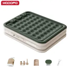 MODOFO Colchão Inflável Verde Solteiro Casal King 3 Pessoas Portátil com Bomba para Casa/Hóspedes /Conforto