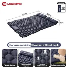 MODOFO Colchão Inflável Automático para Camping - Solteiro/Queen Conforto Instantâneo 196x125x8cm/190*60*8cm