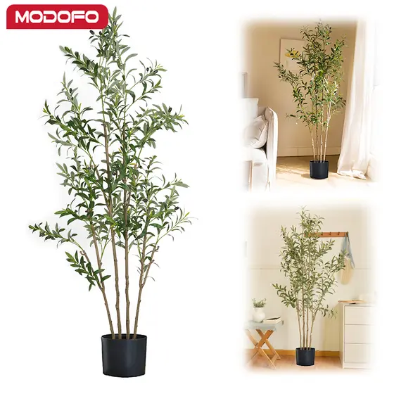 MODOFO Oliveira Artificial Plantas Naturais Plantas Artificial Decoração Grandes Para Sala 120CM/150CM/180CM
